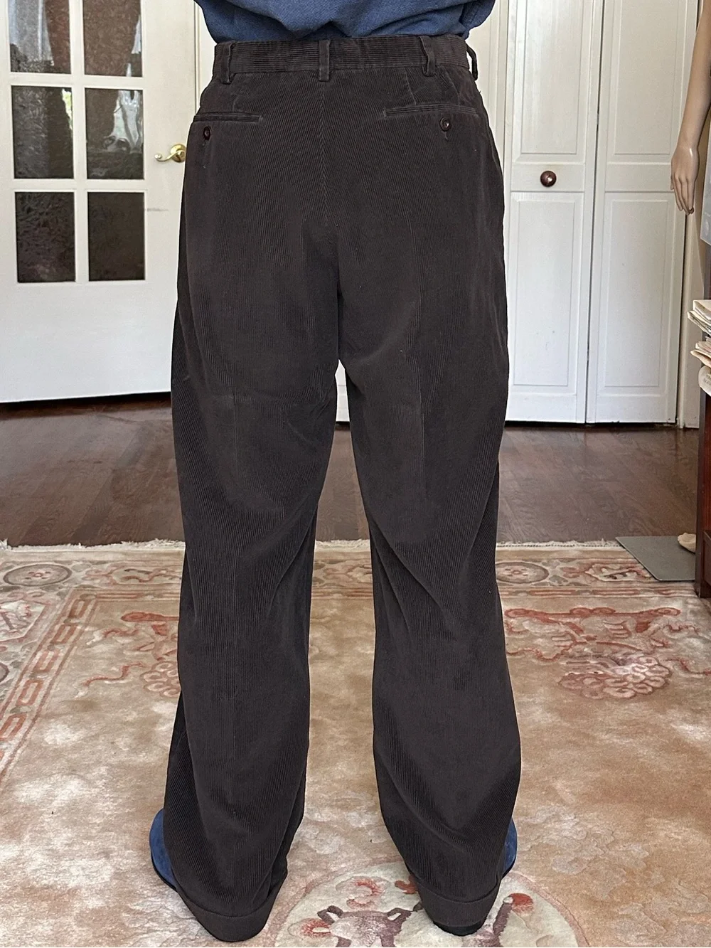 Ermenegildo Zegna Men's Brown Corduroy Trousers Pants Classic Straight Fit W36